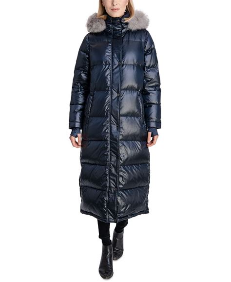 michael michael kors petite faux-fur-trimmed hooded maxi down coat|Michael kors petite puffer coat + FREE SHIPPING .